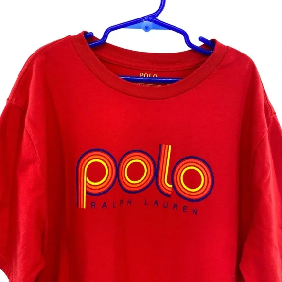 Polo Ralph Lauren Boys Short Sleeve Red Retro Logo T-Shirt - Picture 2 of 5